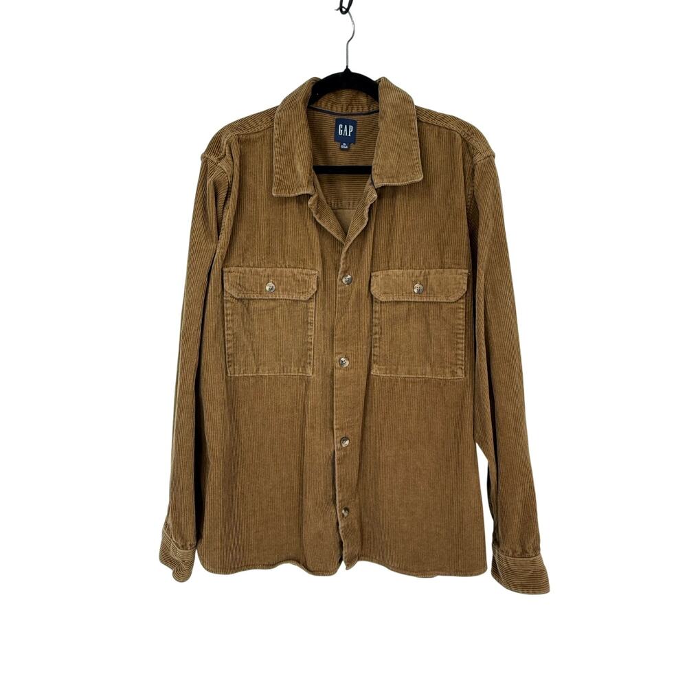 GAP Men’s XL Brown Corduroy Overshirt Button Front Shacket Utility Shirt